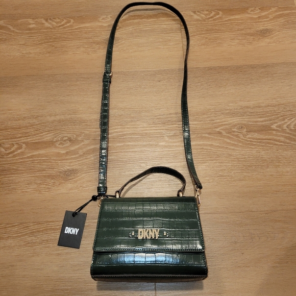 Dkny Handbags - DKNY Alison Women’s Crossbody Satchel Bag R33NPA05 / Dark Green New